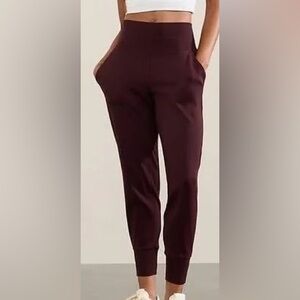 Athleta Venice High Waisted Jogger - Large PETITE - Burgundy stretch pants